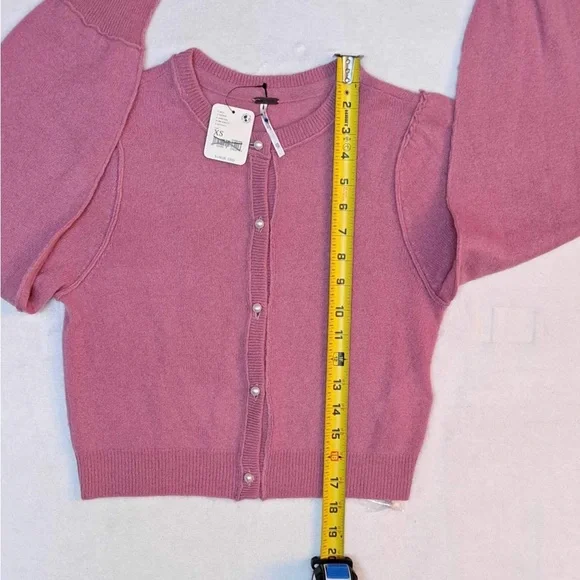 Free People Pearl Button 100% Cashmere Cardigan Sweater - Picture 7 of 9